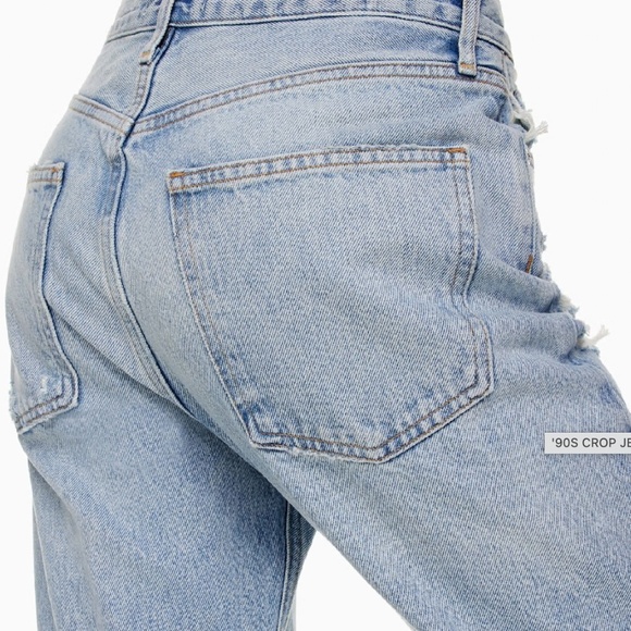 AGOLDE ’90s Crop Jeans – Size 23, Light Blue Nerve Wash, Mid-Rise Straight Fit - Picture 9 of 9